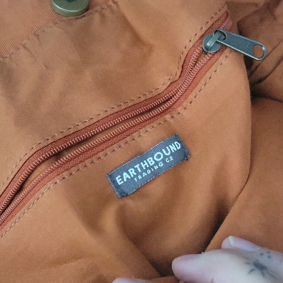 EARTHBOUND Orange Tassel Tote Bag with Bohemian Flair - Picture 5 of 8